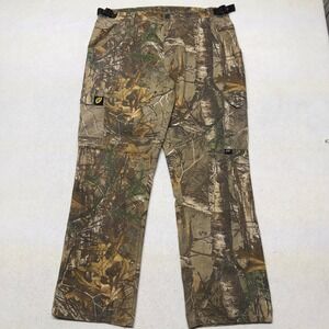 Realtree Scent Blocker Camo Cargo Tactical Pants Mens XL Y2K Relaxed Fit Buckle